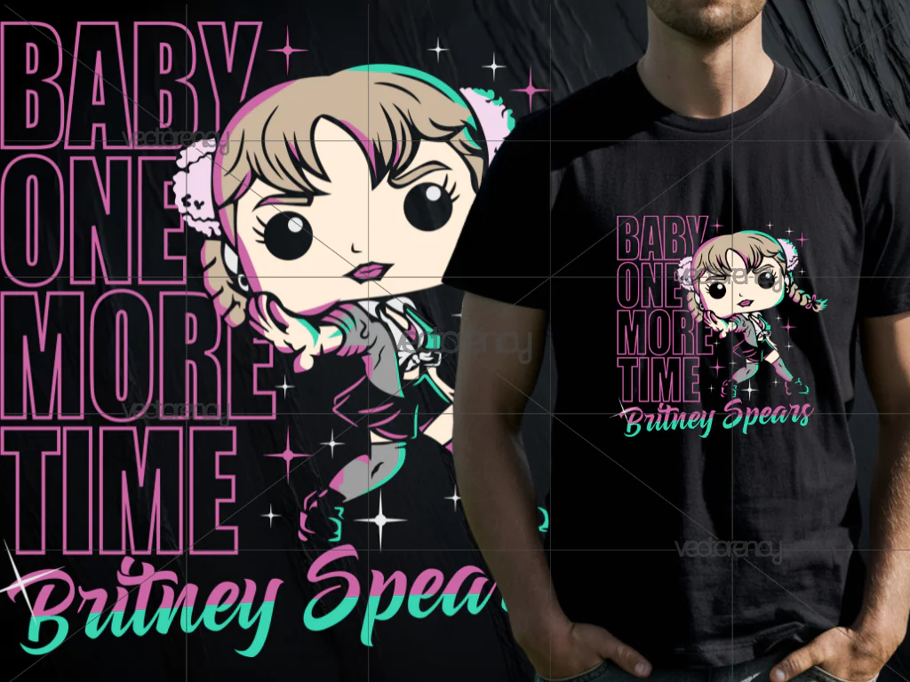 Baby Britney Spears PNG Shirt Design Cartoon DTF