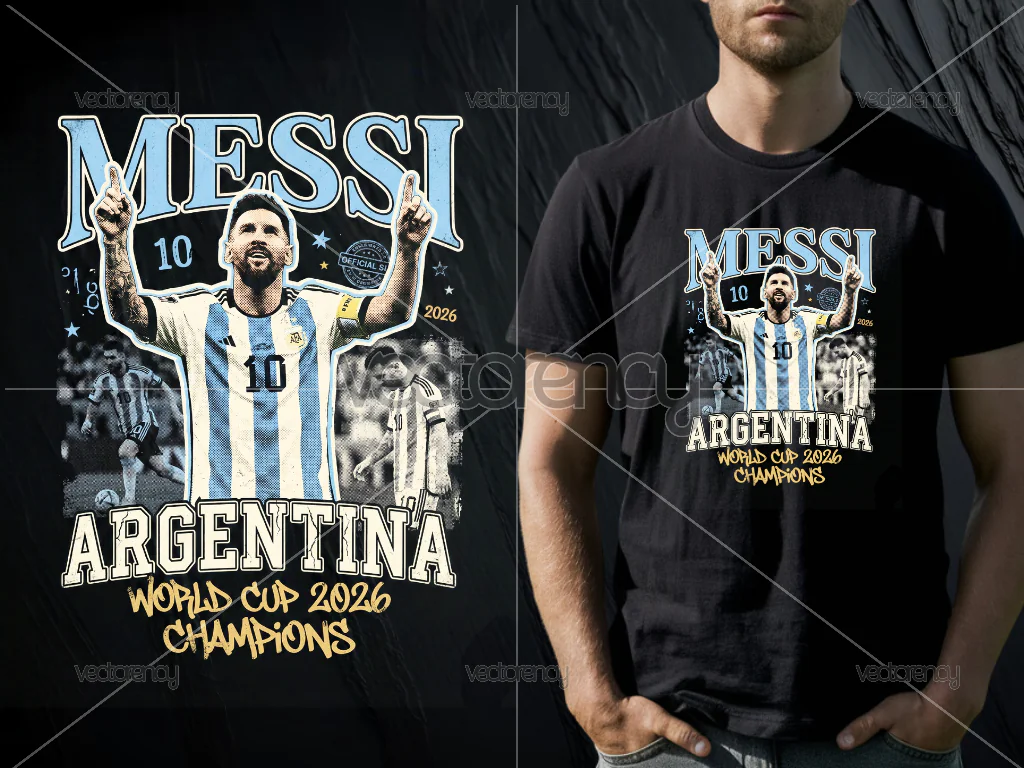 Messi Argentina World Cup 2026 PNG DTF Printing File