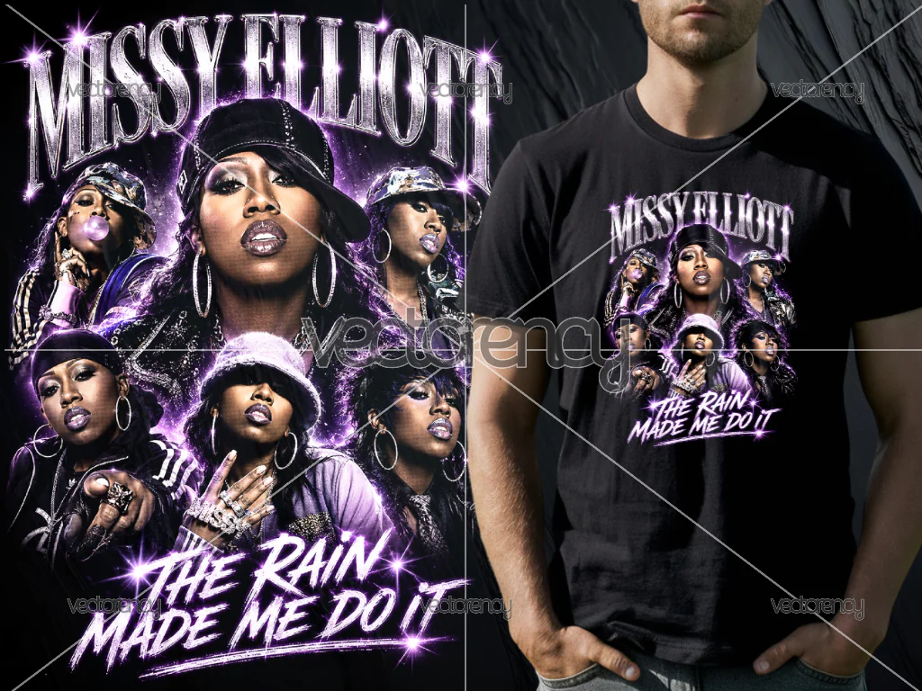 Missy Elliott PNG DTF File Download Halftone Raster