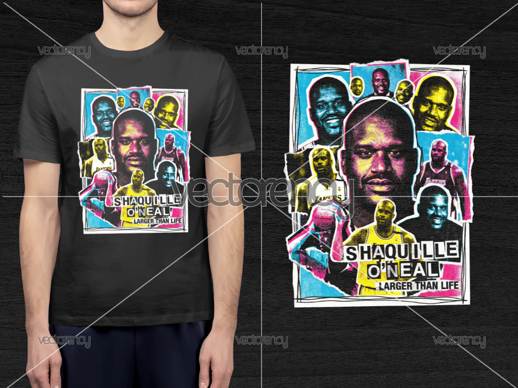Shaquille O'Neal NBA PNG Halftone Raster