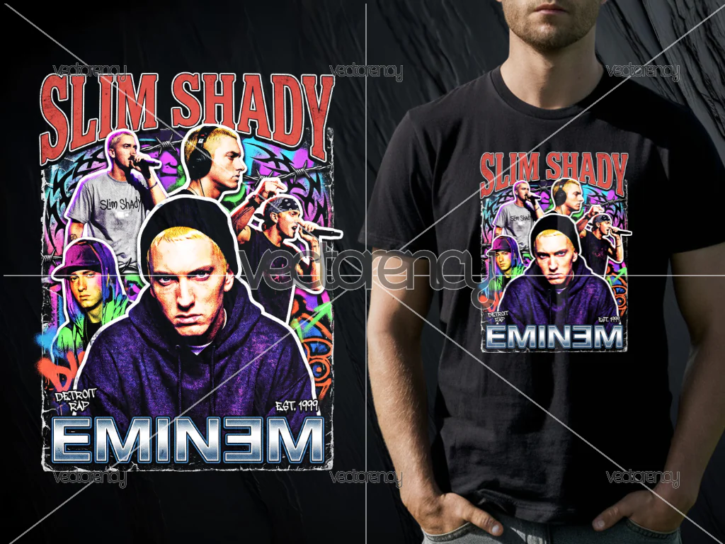 Slim Shady Eminem Halftone PNG Raster For DTF Printing