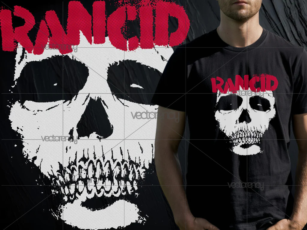 Band DTF File Rancid PNG for Black T-Shirt