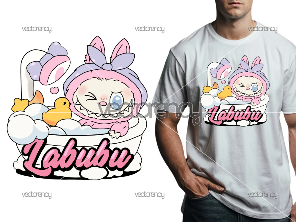 Cute Pink Labubu PNG