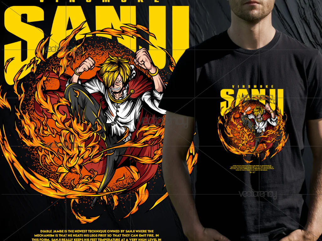 DTF Design Download Anime One Piece Sanji PNG