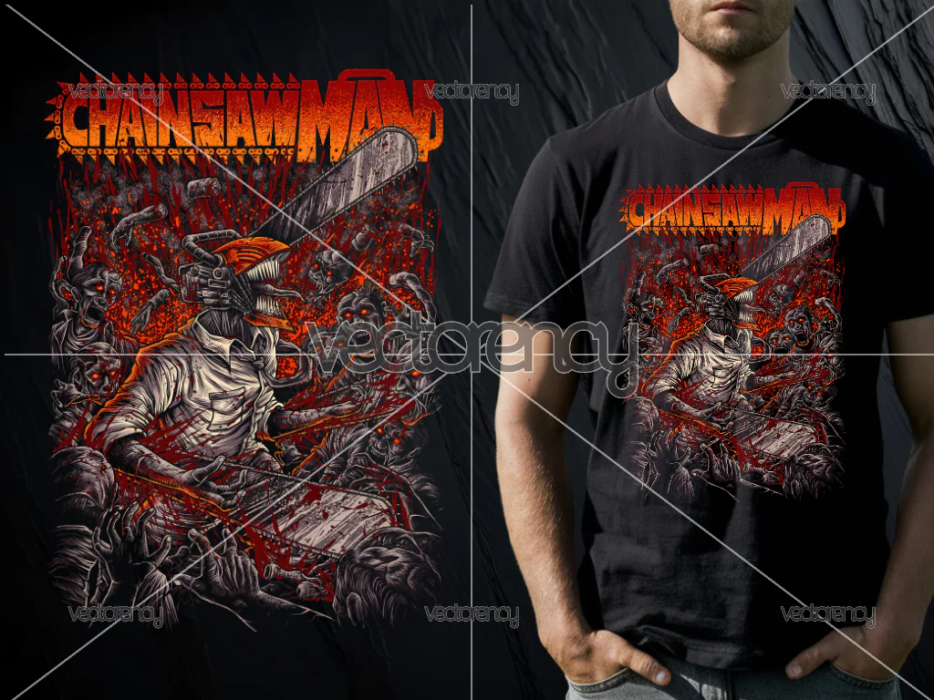 Chainsaw Man PNG Transparent DTF Raster