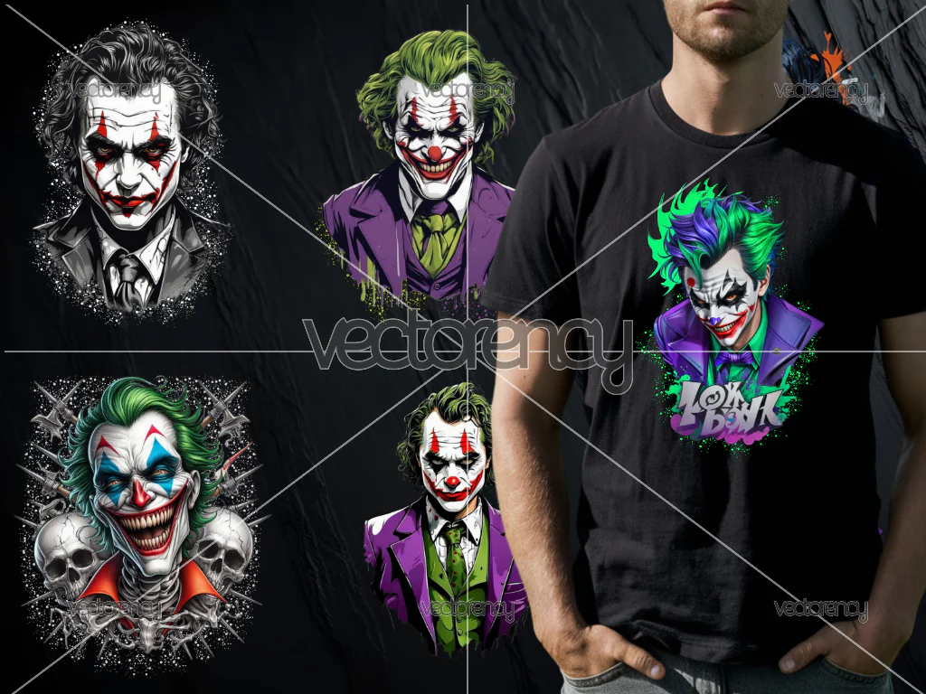 Joker Smile Head PNG DTF Sublimation Files