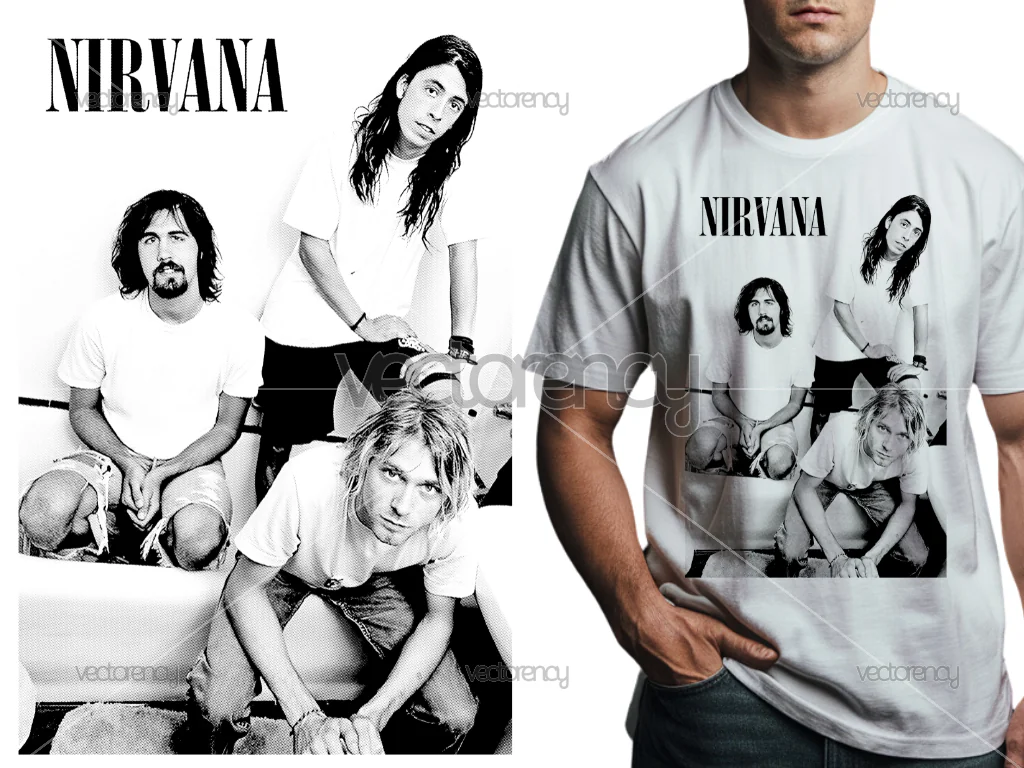 Nirvana T-Shirt Design PNG DTF