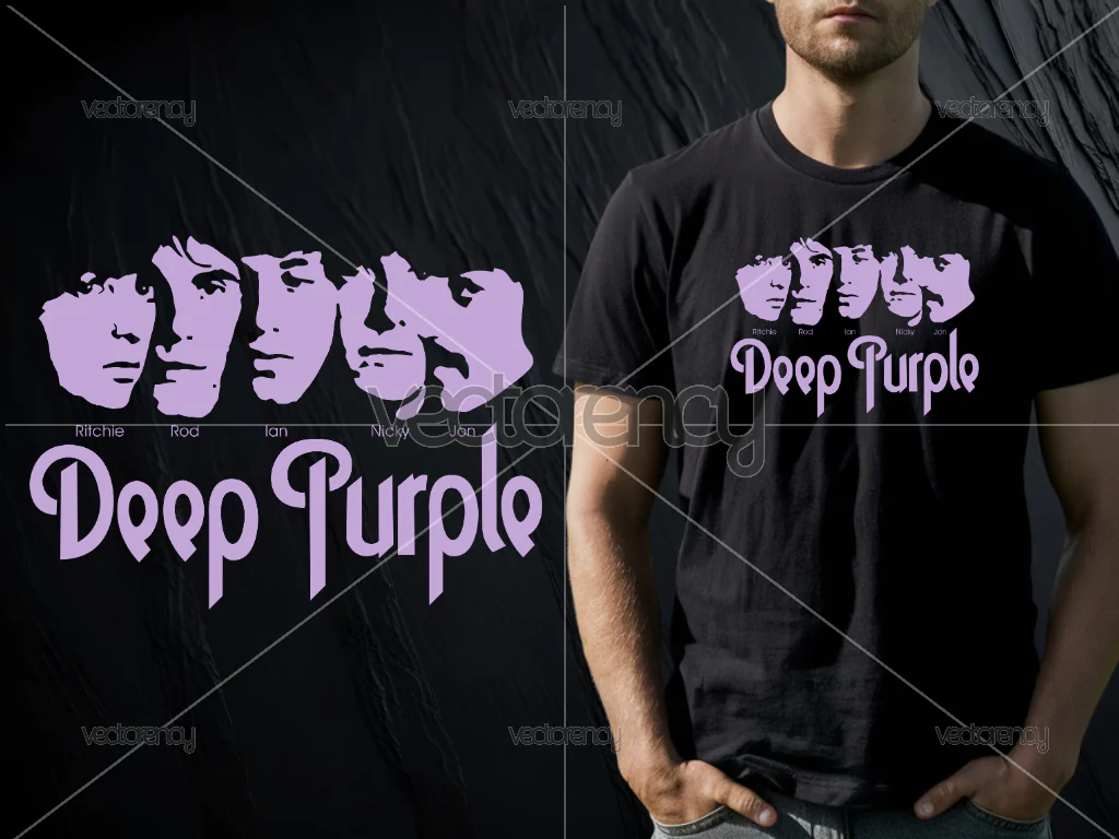 Deep Purple Band PNG File DTF High Quality Color File for Design