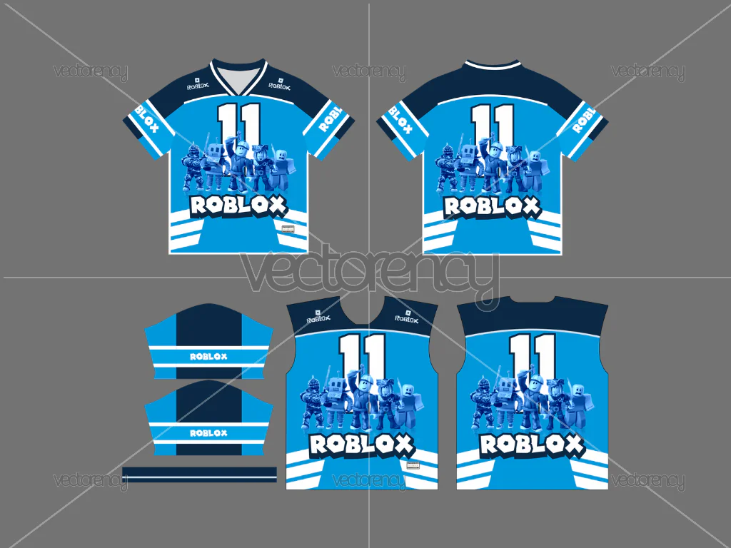 Kids Mockup Roblox Jersey Template Sublimation File Vector