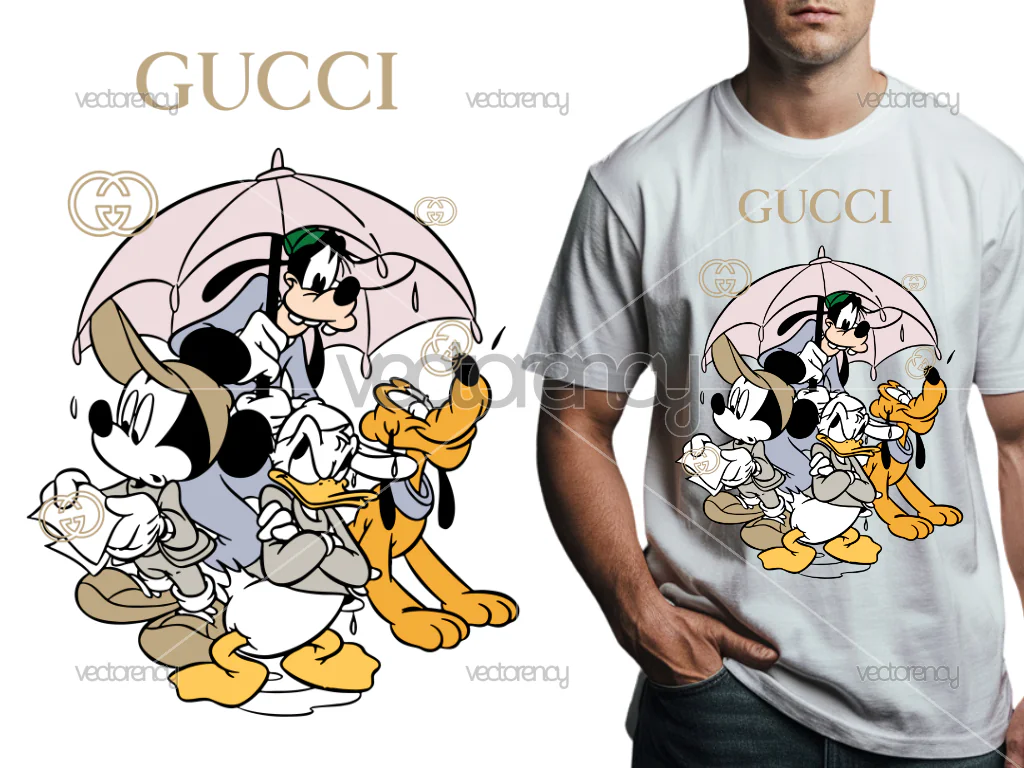 Donald Duck Mickey Gucci Fun DTF Design