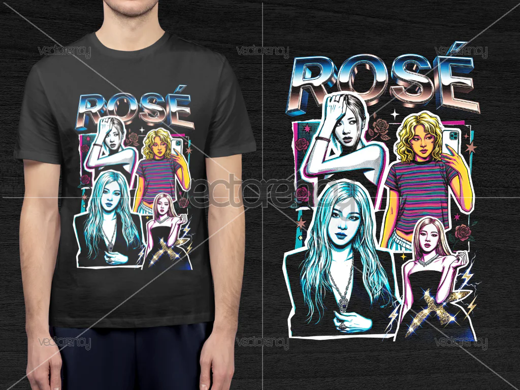 Rose Blackpink Bootleg DTF Raster Halftone Printable