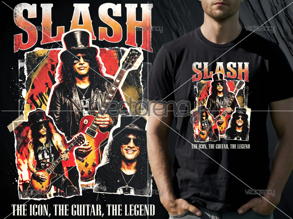 Slash Guns N Roses PNG Transparent Halftone Raster For DTF