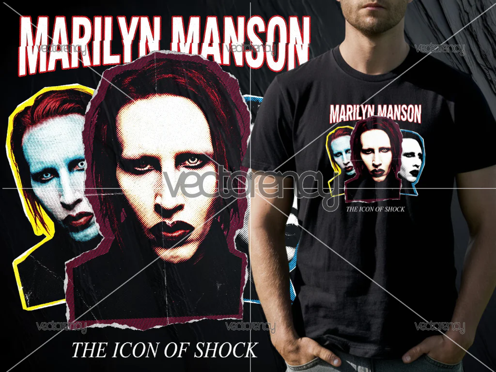Marilyn Manson PNG Image Transparent Raster for DTF