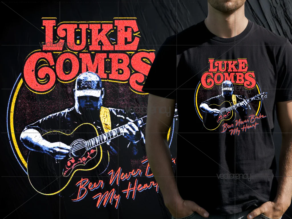 Luke Combs PNG Shirt Design Halftone DTF Ready To Print