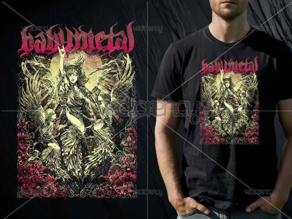 Babymetal Raster PNG DTF Black Shirt Design
