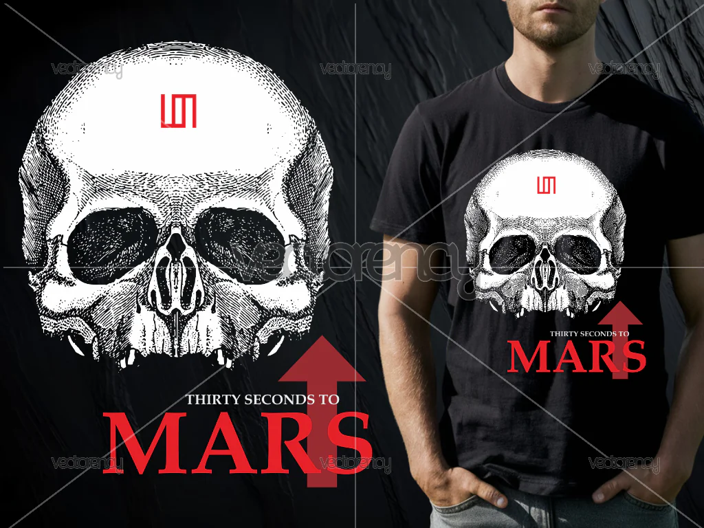 Thirty Seconds To Mars PNG Vector Design Skull