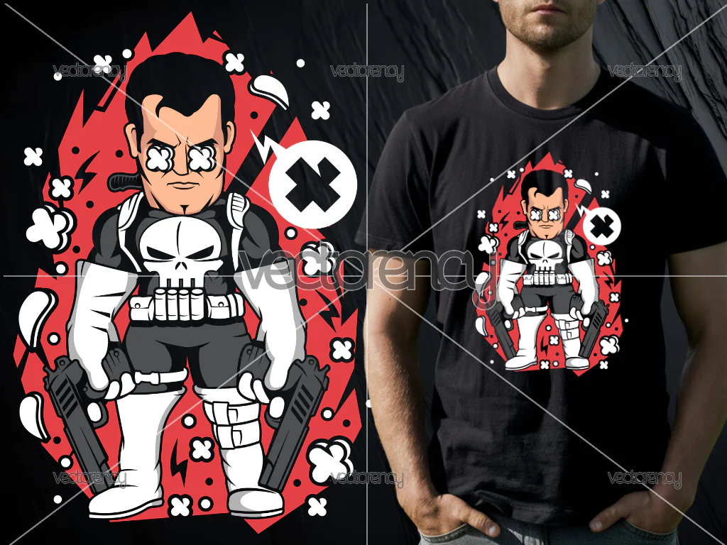 Punisher T Shirt Design Vector PNG HD Transparent