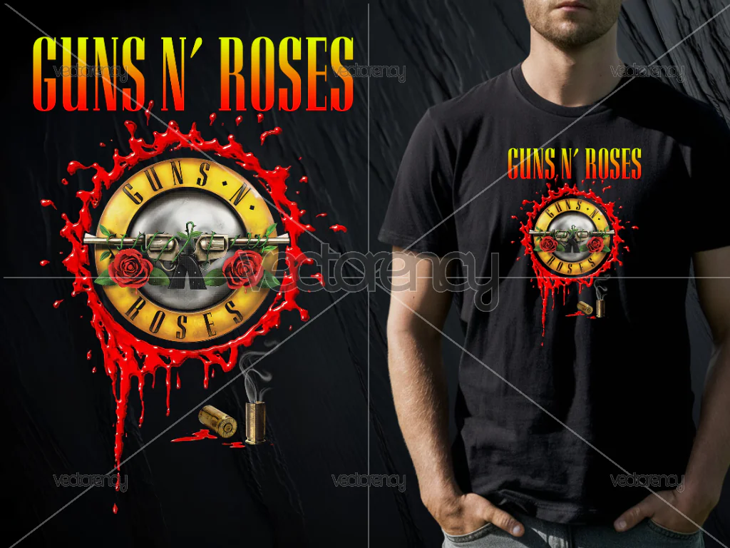 Guns N' Roses Band PNG DTF File Printing