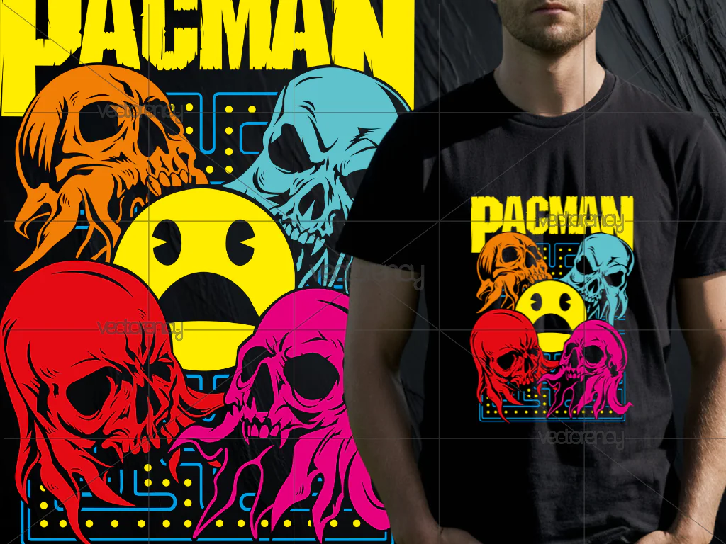 Pacman PNG Shirt Design DTF Download