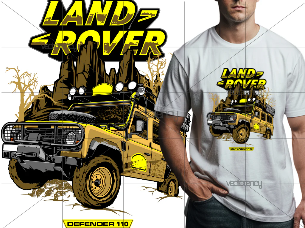 Land Rover Defender 110 PNG Design Sublimation DTF DTG