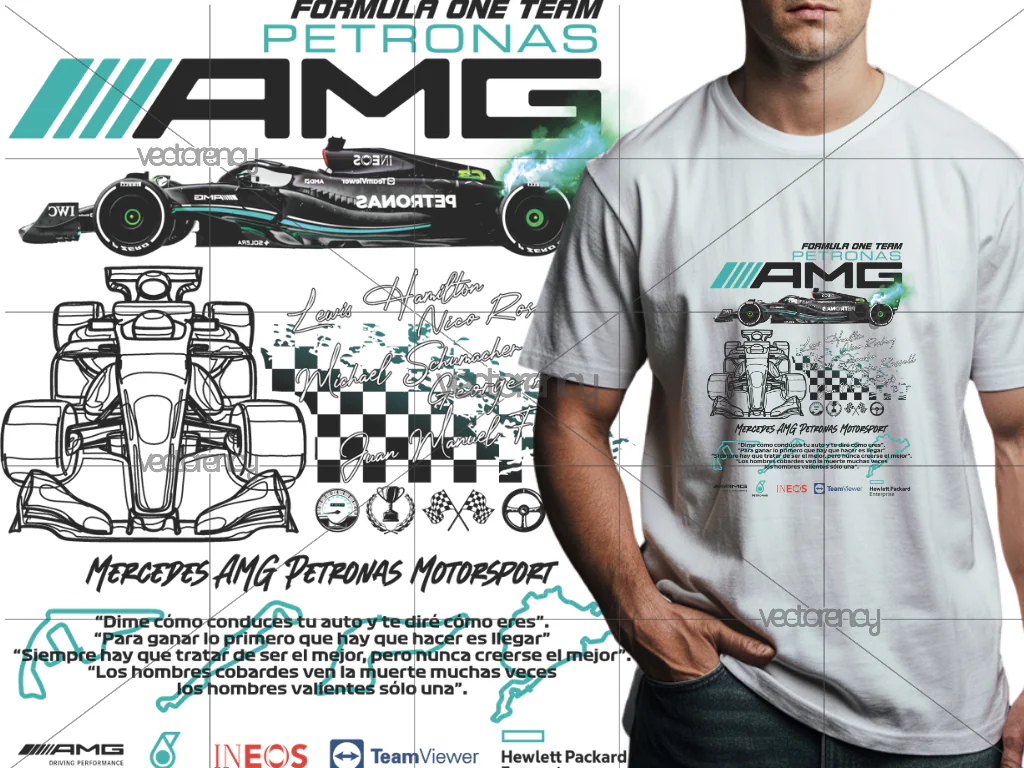 Petronas AMG T-Shirt Design PNG Download