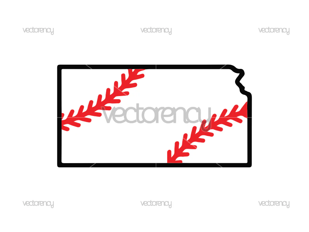 Kansas Outline Baseball SVG Cricut PNG