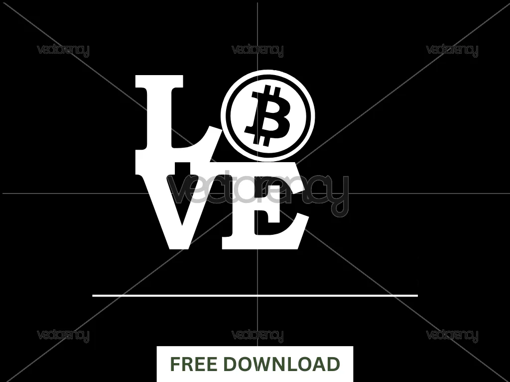 Love Bitcoin SVG Free