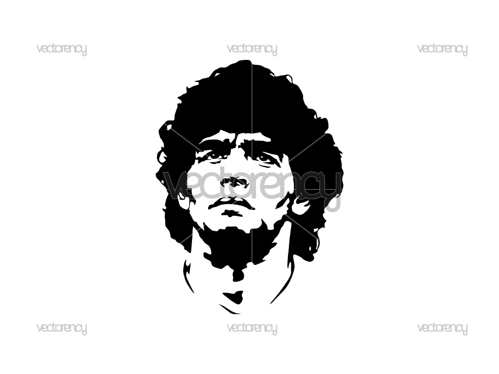 Diego Maradona Face Vector PNG EPS DXF SVG