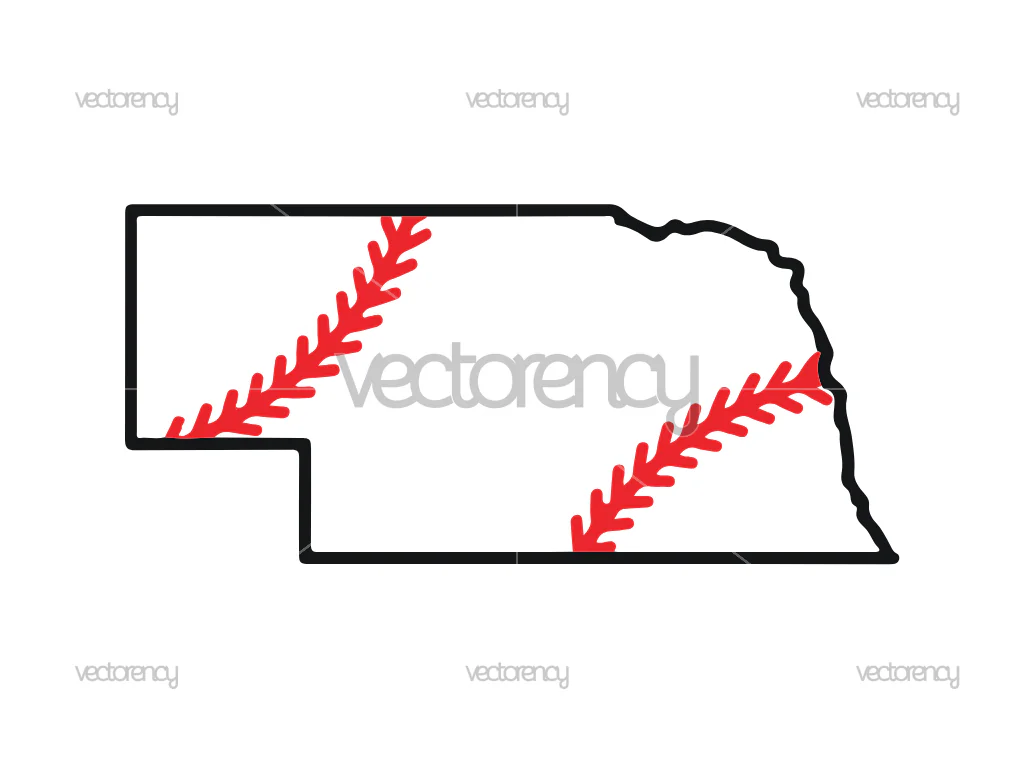 Nebraska Baseball Map SVG PNG Vector