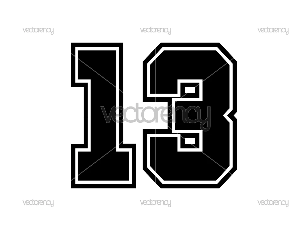 Number 13 SVG Cricut Font Vector
