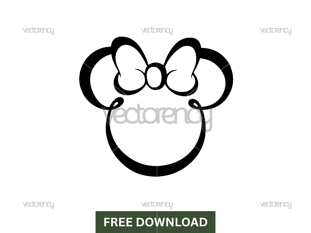 Free Minnie Mouse Outline SVG Cut File Cricut