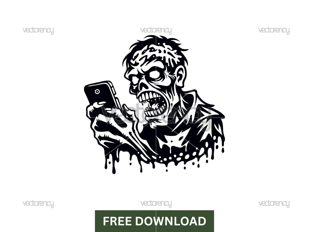 Zombie SVG Cut File Illustration Free
