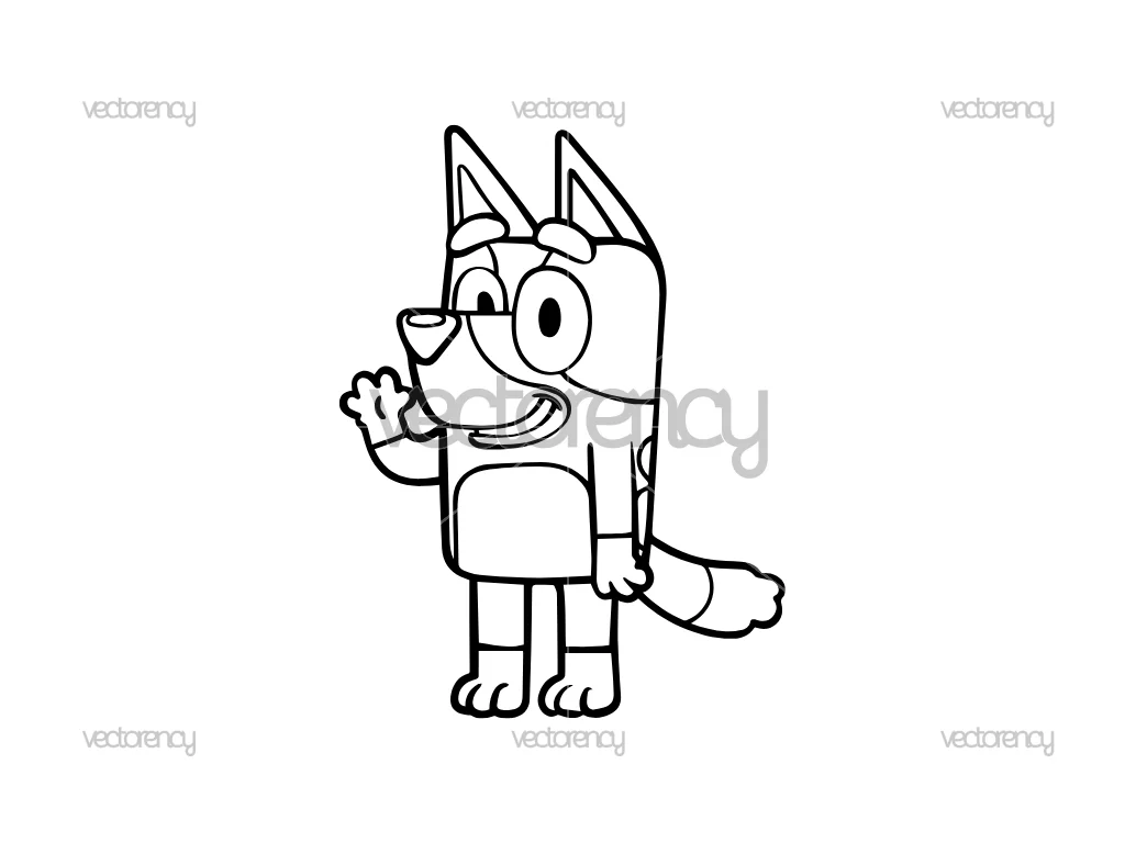 Bluey SVG Image Outline