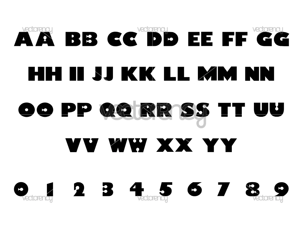 Finding Nemo Font Alphabet SVG Files