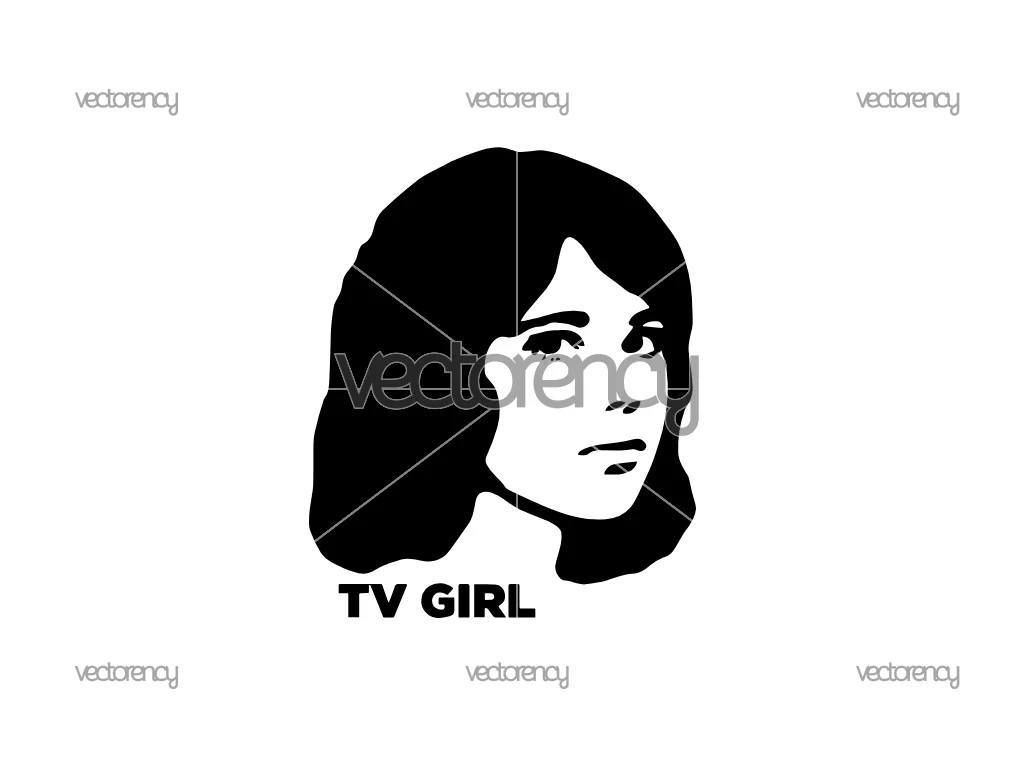 TV Girl Silhouette SVG Cut File