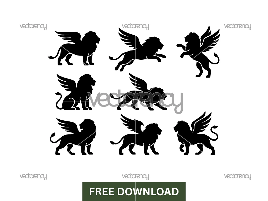 Winged Lion Silhouette