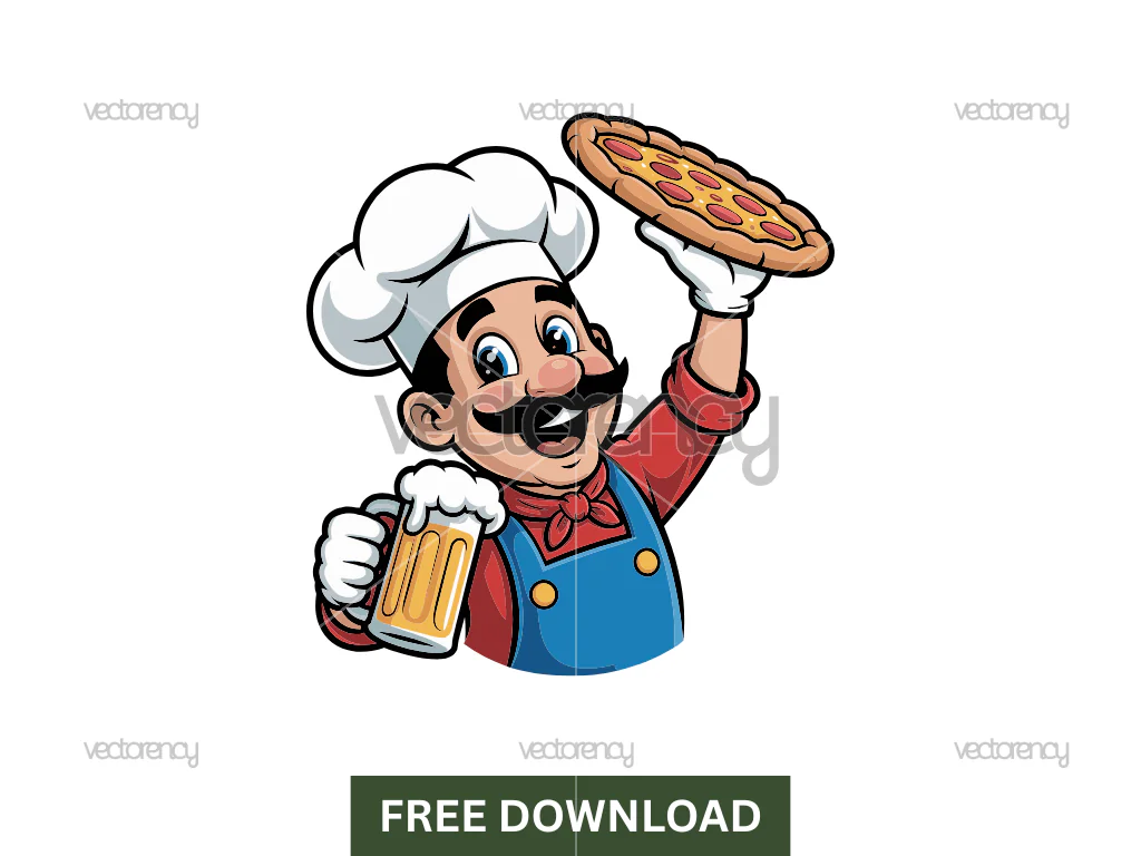 Mascot Pizza Logo Vector Template Free Download