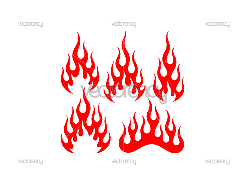 Red Silhouette Flames SVG Cut Files