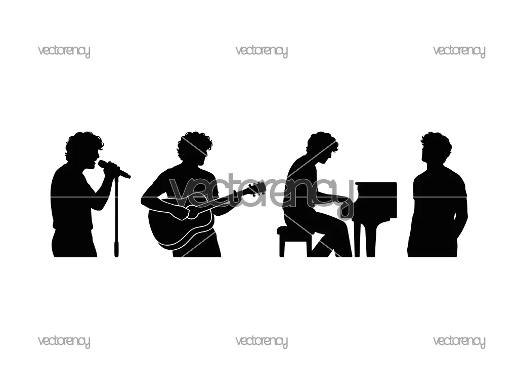Benson Boone Silhouette SVG Vector Image
