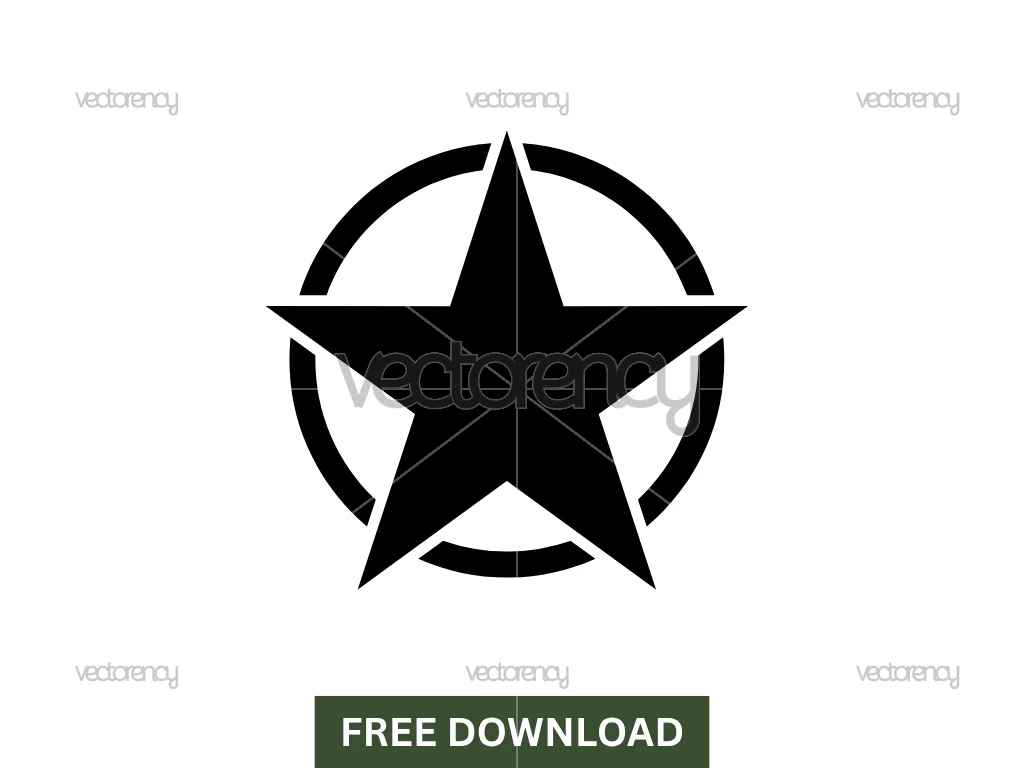 Black Military Star SVG Free