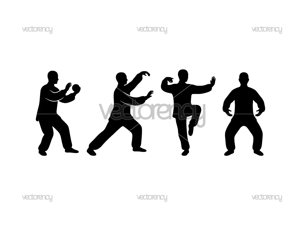 Silhouette Of Tai Chi SVG Vector