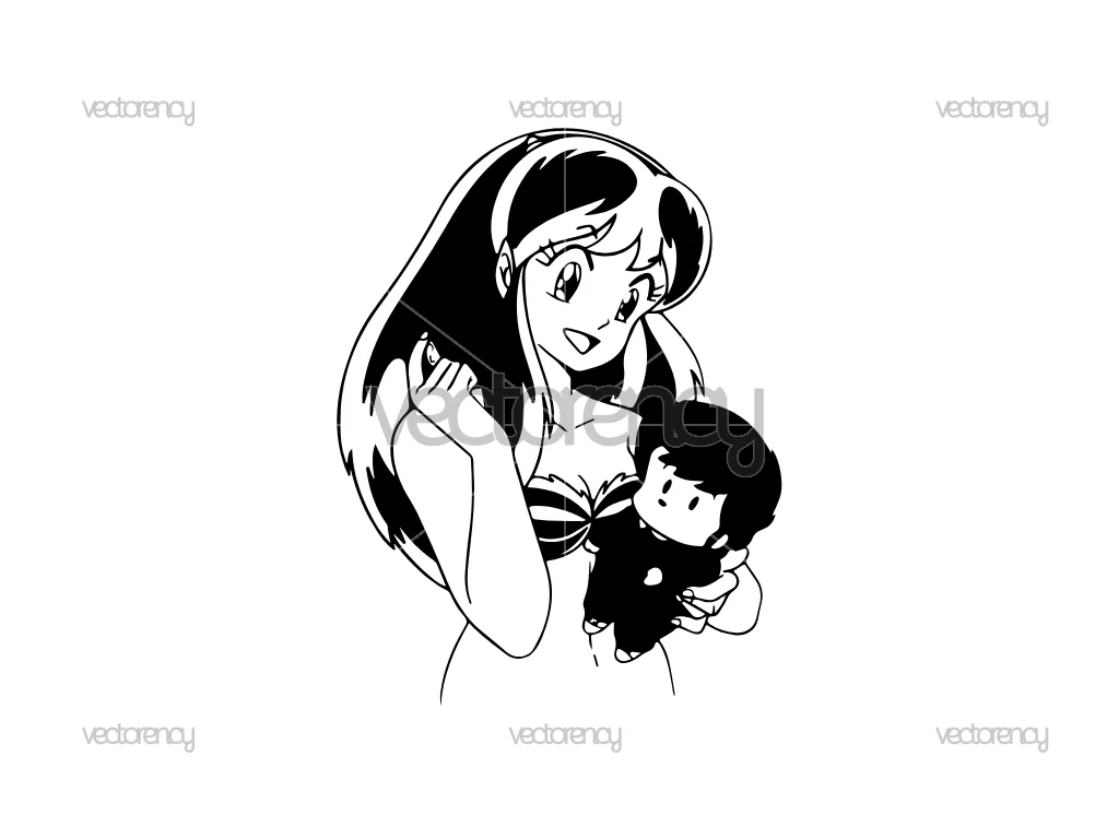 Urusei Yatsura Lum Anime Image SVG Clipart Vector
