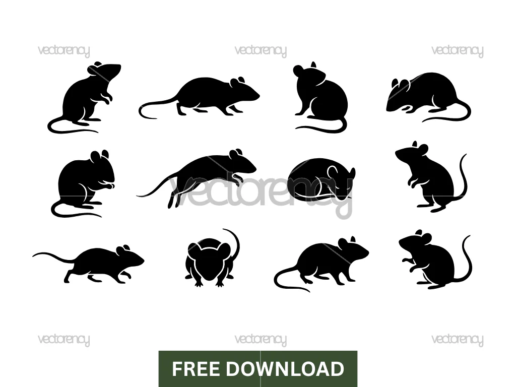 Free Mice Silhouette Vector Free Vector and Free SVG