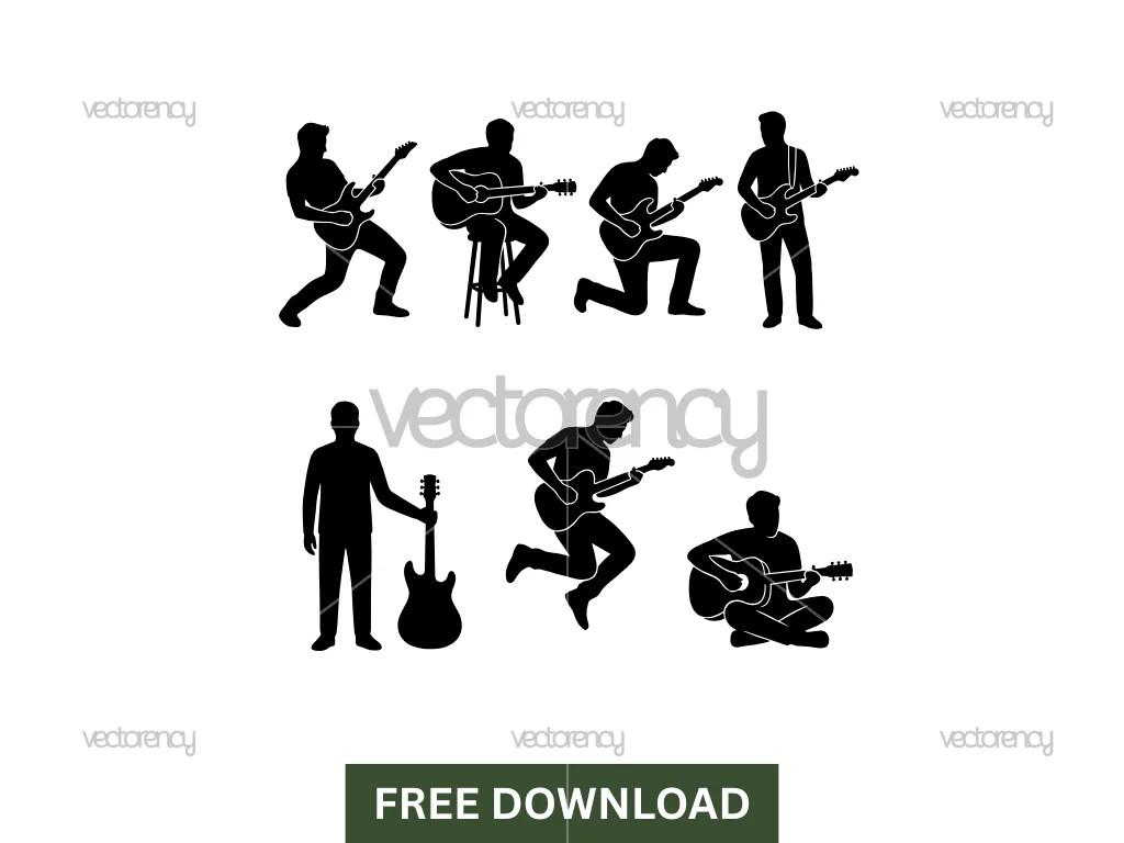 Free Guitarist Silhouette SVG Cricut