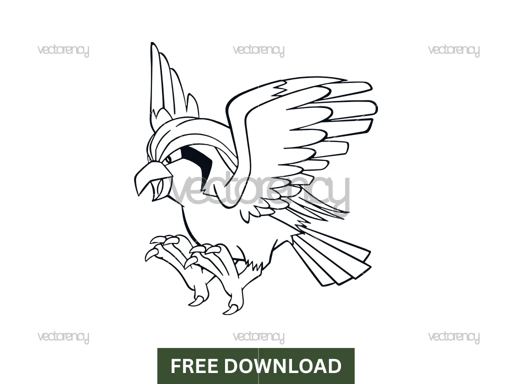 Pidgeot Pokémon Outline SVG Cricut Free Download