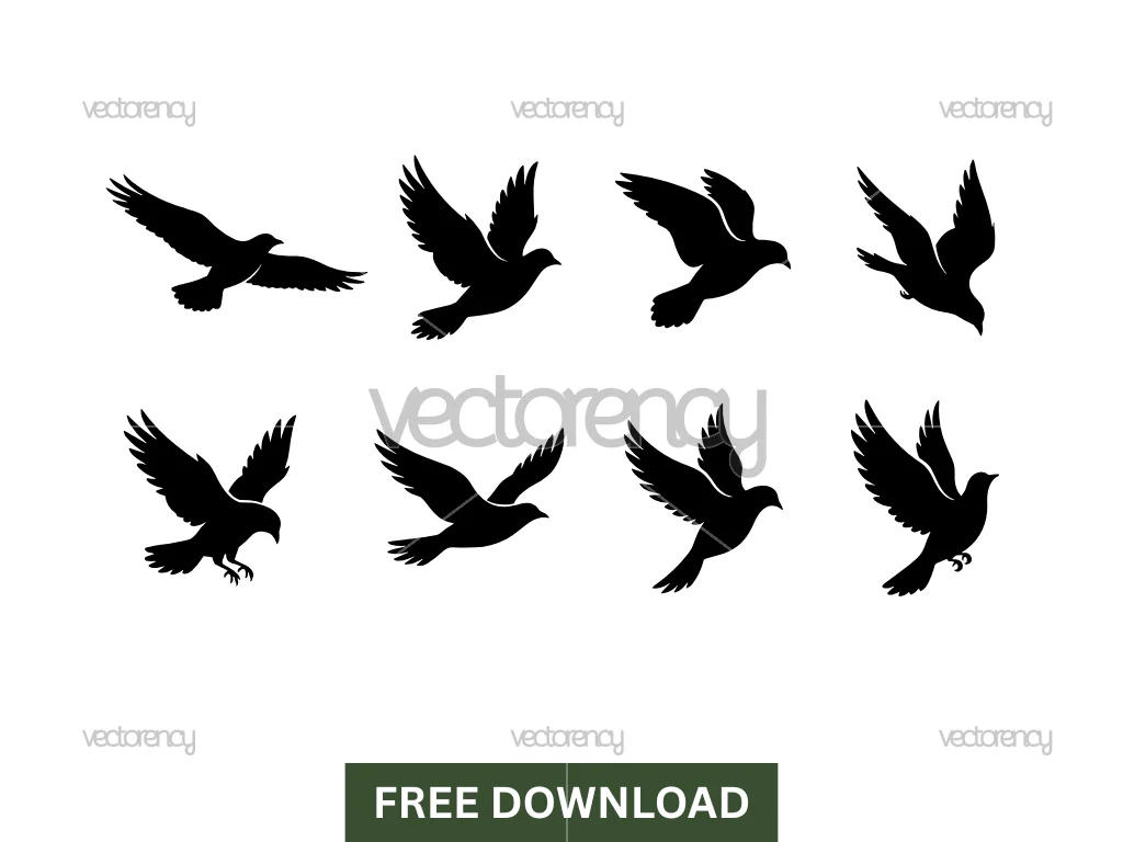 Flying Bird Silhouette SVG Vector Free