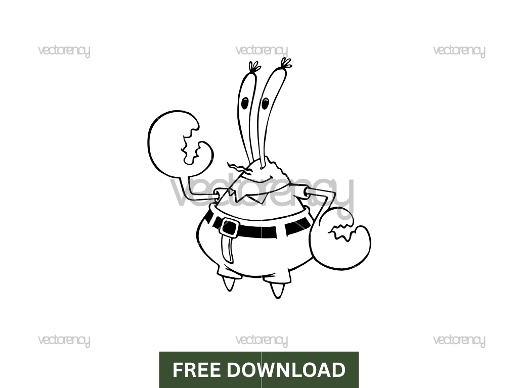 Mr. Krabs SpongeBob Outline SVG Free