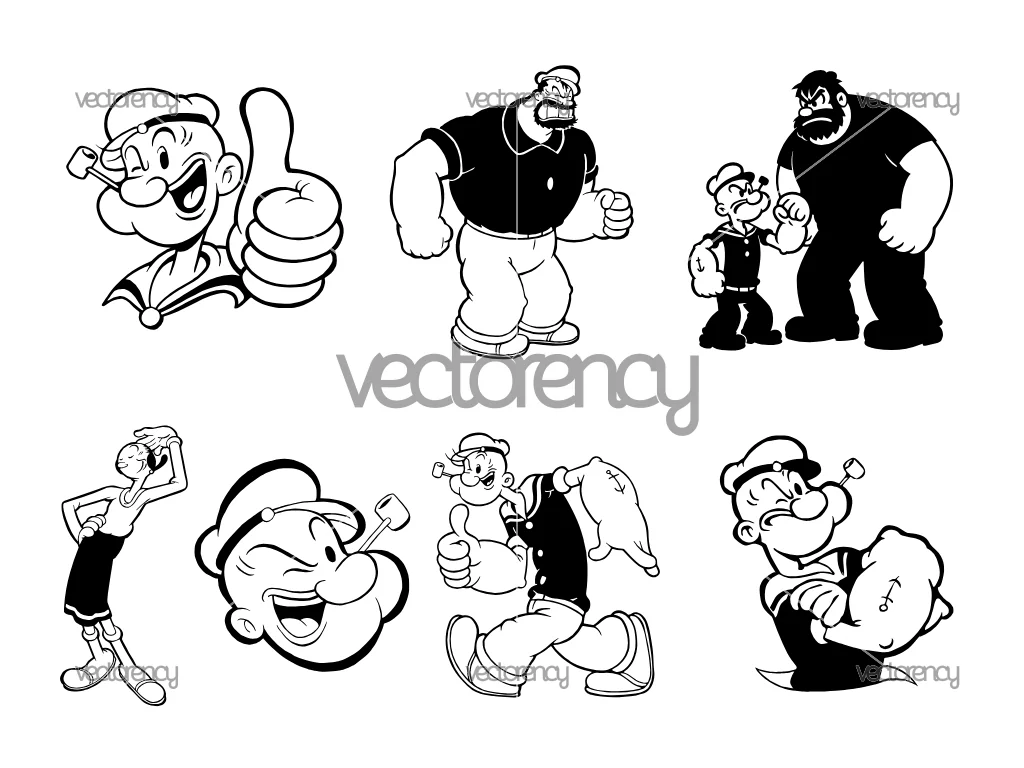 Popeye Vector Set Bundle
