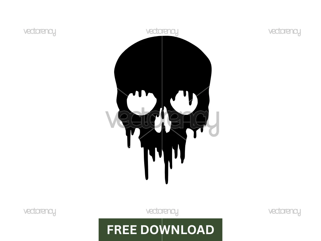 Head Skull Drip Black SVG Vector Free