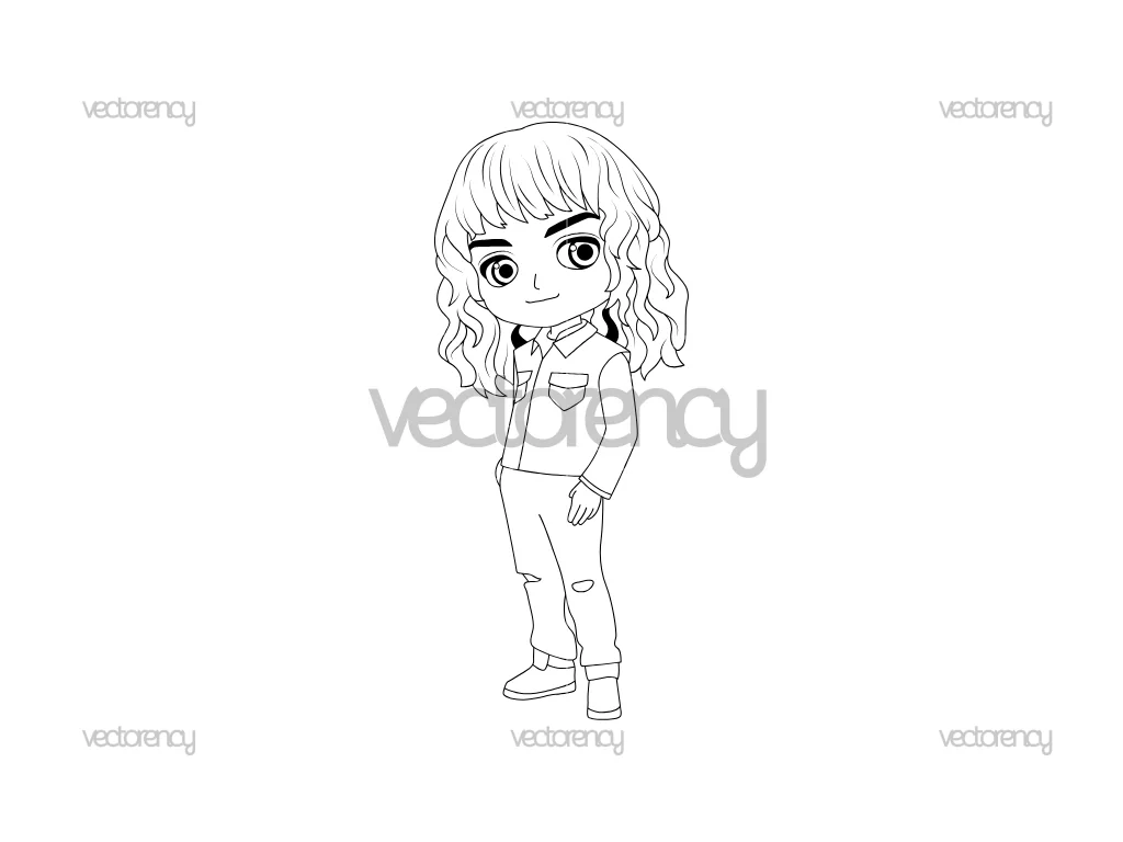 Eddie Munson Outline SVG File PNG